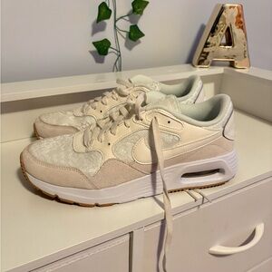 Nike Women's Cream and White Sneakers